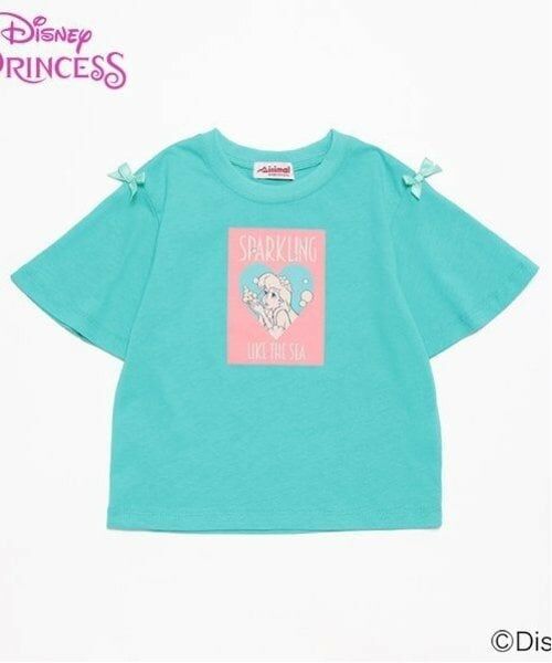 minimal / ミニマル Tシャツ | 【Disney】 フリル５分袖シャツ（エメラルド グリーン）