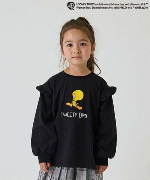 minimal / ミニマル Tシャツ | 【トゥイーティー】【防汚加工】肩フリルプルオーバー（黒）