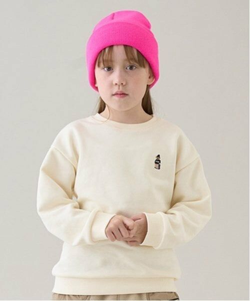 minimal / ミニマル スウェット | 裏毛ワンポイント刺繍プルオーバー（アイボリー）