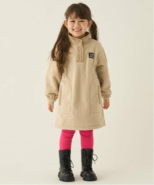 minimal / ミニマル ミニ丈・ひざ丈ワンピース | 【静電防止】フリースワンピース（ベージュ）