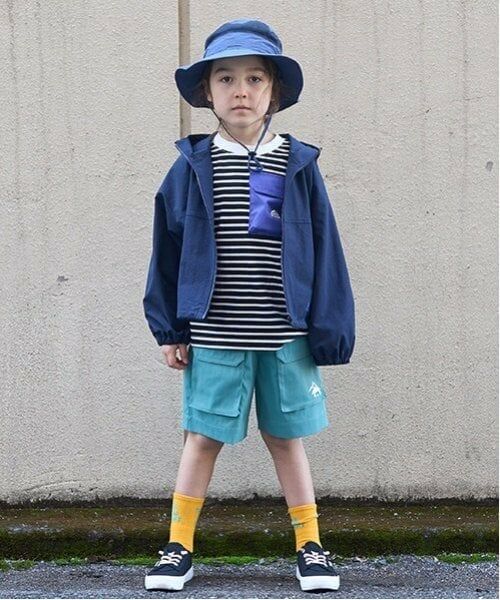 minimal / ミニマル ショート・ハーフ・半端丈パンツ | 5分丈コットンライクカラーショーツ（ブルー グリーン）