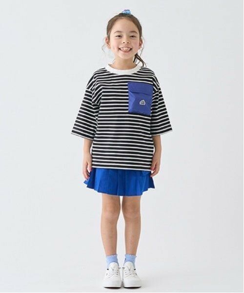 minimal / ミニマル ショート・ハーフ・半端丈パンツ | 変形プリーツスカート(ブルー)