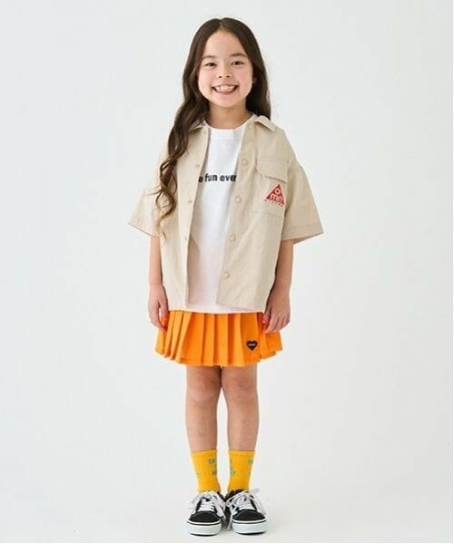 minimal / ミニマル ショート・ハーフ・半端丈パンツ | メッシュプリーツスカート（オレンジ）