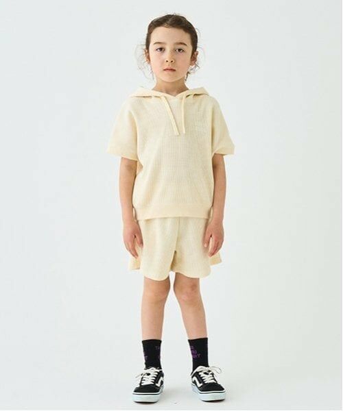 minimal / ミニマル ショート・ハーフ・半端丈パンツ | ワッフルカットショートパンツ（アイボリー）