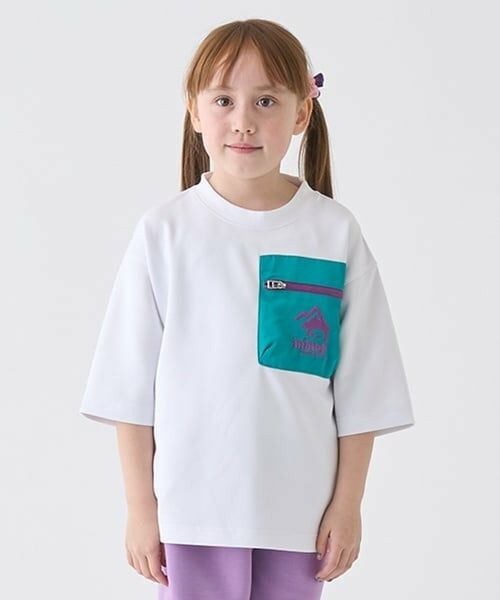 minimal / ミニマル Tシャツ | 【撥水】ポンチ配色ポケットビッグT（白）