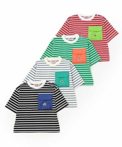 minimal / ミニマル Tシャツ | ボーダー配色ポケットビッグT | 詳細8