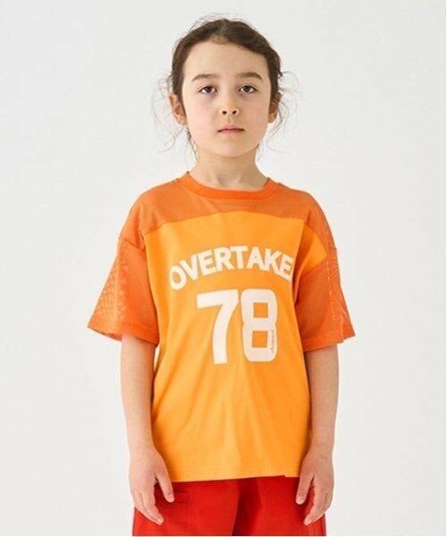 minimal / ミニマル Tシャツ | メッシュ切り替えTシャツ（オレンジ）