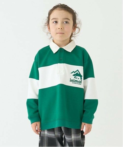 minimal / ミニマル Tシャツ | 【撥水】ポンチ刺しゅうラガーシャツ（グリーン）