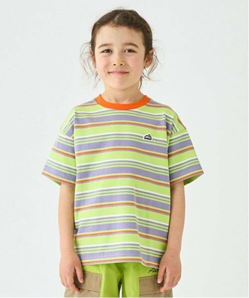 minimal / ミニマル Tシャツ | ボーダーＴシャツ（イエロー グリーン）