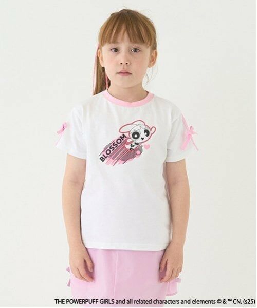 minimal / ミニマル Tシャツ | 【防汚加工】【パワーパフ ガールズ】短丈Tシャツ（ピンク）