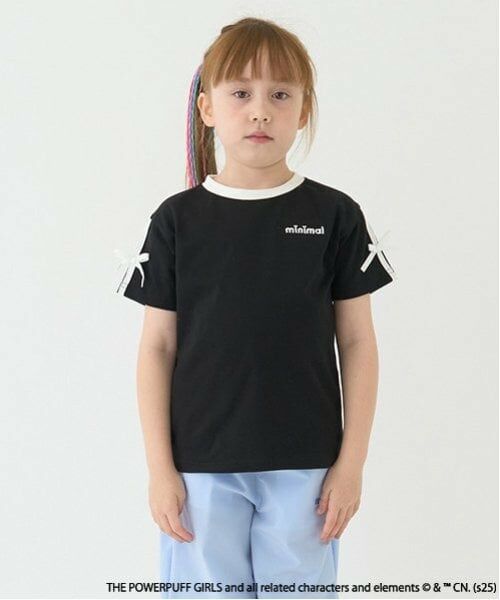 minimal / ミニマル Tシャツ | 【防汚加工】【パワーパフ ガールズ】短丈Tシャツ（黒）