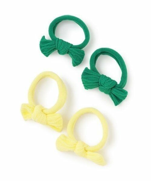 minimal / ミニマル ヘアゴム・シュシュ | リボンヘアポニー(４個set)（黄）