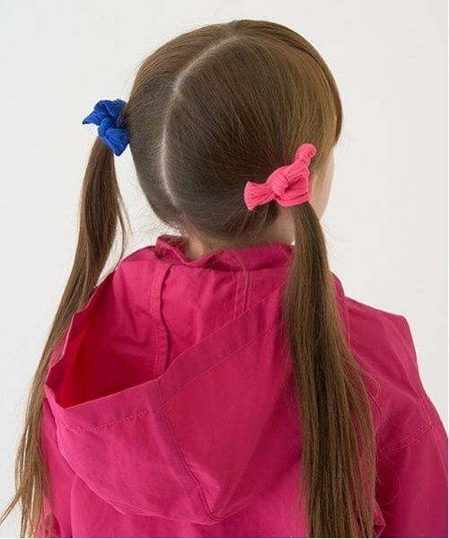 minimal / ミニマル ヘアゴム・シュシュ | リボンヘアポニー(４個set)（ブルー）