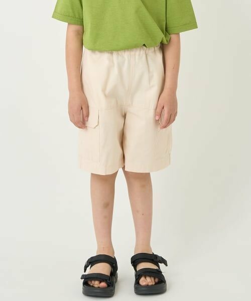 minimal / ミニマル ショート・ハーフ・半端丈パンツ | 切り替えカーゴパンツ（アイボリー）