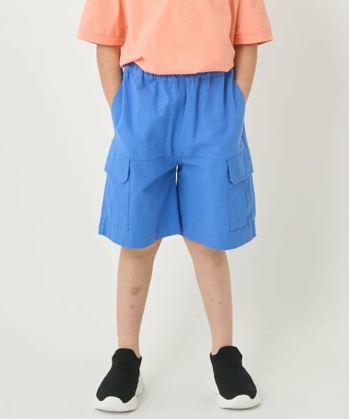 minimal / ミニマル ショート・ハーフ・半端丈パンツ | 切り替えカーゴパンツ（ブルー）