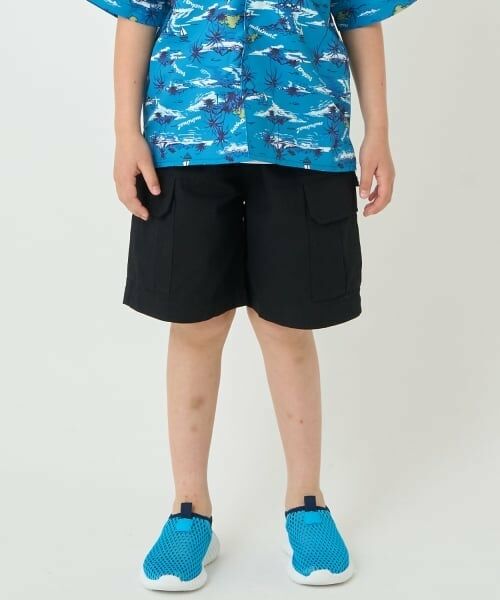 minimal / ミニマル ショート・ハーフ・半端丈パンツ | 切り替えカーゴパンツ（黒）