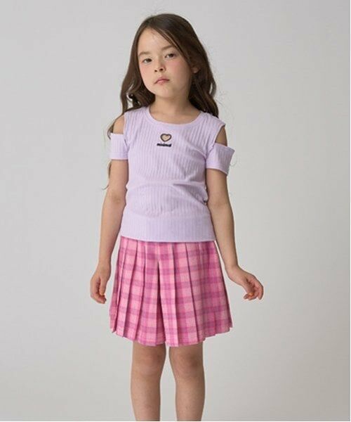 minimal / ミニマル ショート・ハーフ・半端丈パンツ | チェックプリーツキュロット（ピンク）