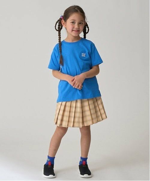 minimal / ミニマル ショート・ハーフ・半端丈パンツ | チェックプリーツキュロット（オレンジ）