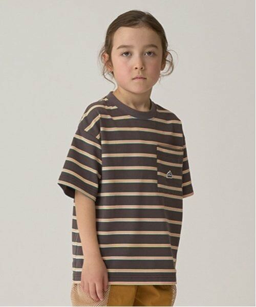 minimal / ミニマル Tシャツ | マルチボーダーTシャツ（チャコール）