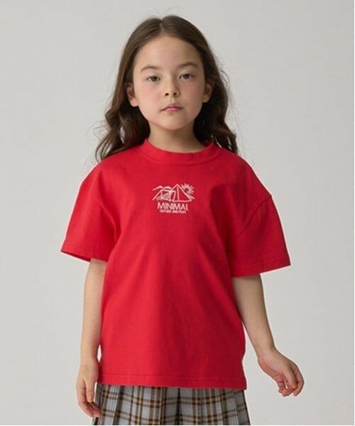 minimal / ミニマル Tシャツ | 【防汚撥水】アソートアウトドア系プリントTシャツ（赤）