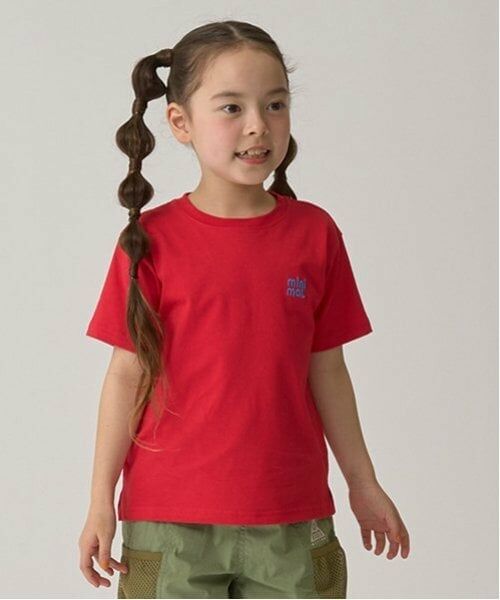 minimal / ミニマル Tシャツ | 【防汚撥水】ワンポイント刺しゅうTシャツ（赤）