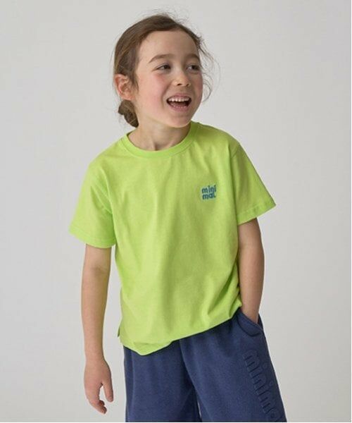 minimal / ミニマル Tシャツ | 【防汚撥水】ワンポイント刺しゅうTシャツ（イエロー グリーン）