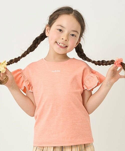 minimal / ミニマル Tシャツ | 【接触冷感】袖フリルT（オレンジ）