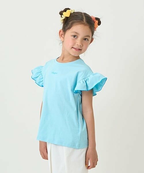 minimal / ミニマル Tシャツ | 【接触冷感】袖フリルT（サックス）