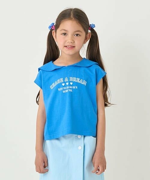 minimal / ミニマル Tシャツ | 【防汚撥水】セーラーカラーTシャツ（ブルー）