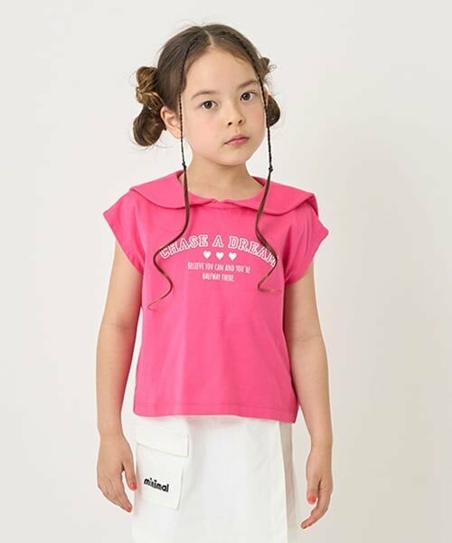 minimal / ミニマル Tシャツ | 【防汚撥水】セーラーカラーTシャツ（マゼンダ）