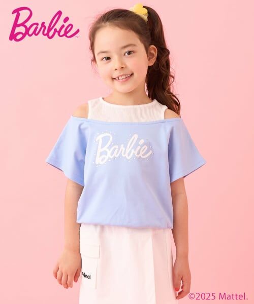minimal / ミニマル Tシャツ | 【防汚撥水】【Barbie】重ね着風Tシャツ（サックス）