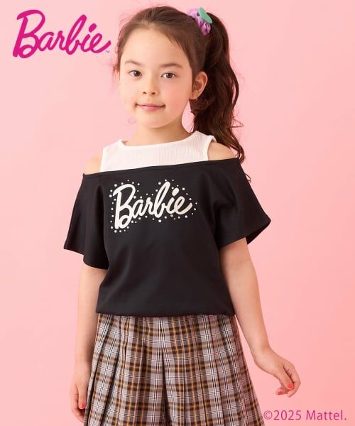 minimal / ミニマル Tシャツ | 【防汚撥水】【Barbie】重ね着風Tシャツ（黒）