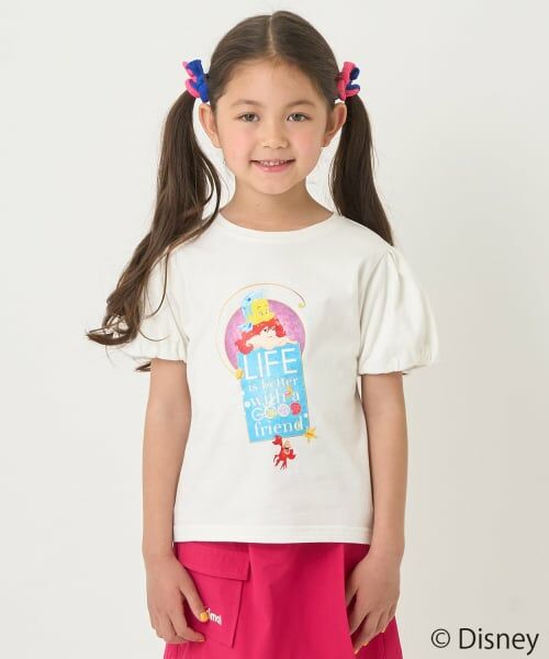 minimal / ミニマル Tシャツ | 【防汚撥水】【ディズニープリンセス】パフスリーブＴシャツ（白）