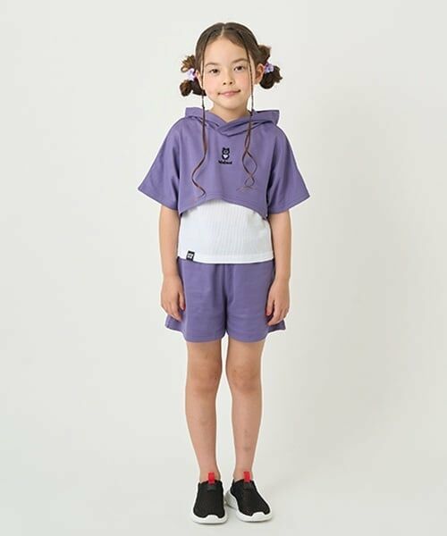 minimal / ミニマル パーカー | 【吸水速乾】短丈パーカ＋タンクトップ＋パンツ３点set（パープル）