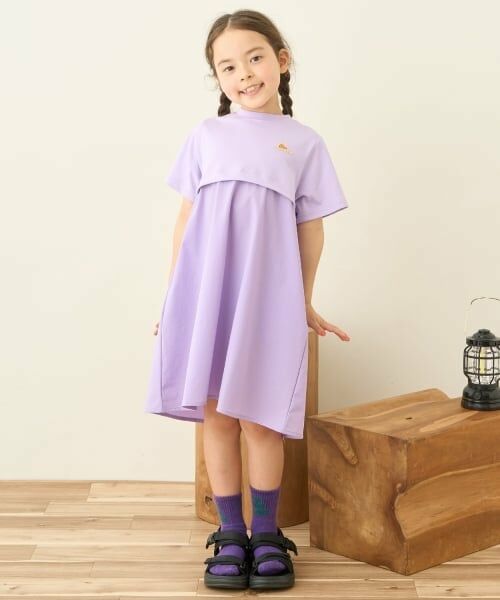 minimal / ミニマル ミニ丈・ひざ丈ワンピース | 【４WAYストレッチ】【KELTY】切替Aラインワンピース（ラベンダー）