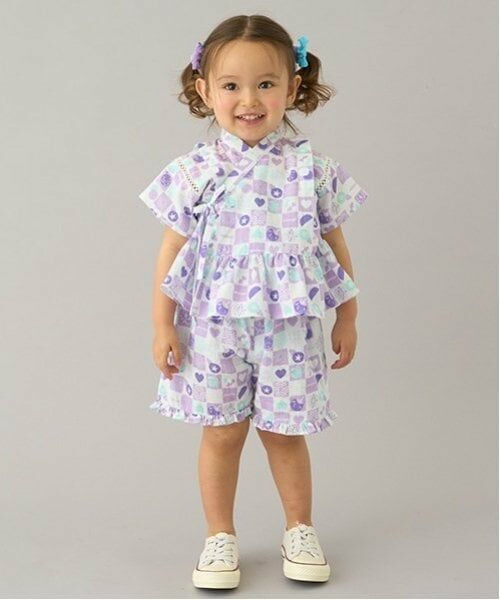 minimal / ミニマル 着物・浴衣・小物類 | アソートフリルGIRLS甚平（ラベンダー）