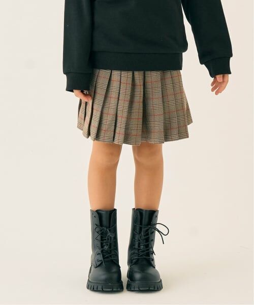 minimal / ミニマル ショート・ハーフ・半端丈パンツ | グレンチェック　プリーツキュロット（茶）