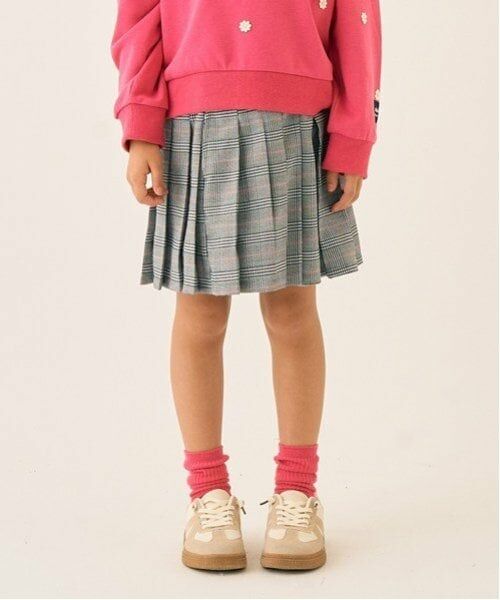 minimal / ミニマル ショート・ハーフ・半端丈パンツ | グレンチェック　プリーツキュロット（グレー）