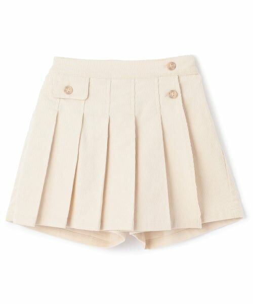 minimal / ミニマル ショート・ハーフ・半端丈パンツ | 細コールラップパンツ（アイボリー）