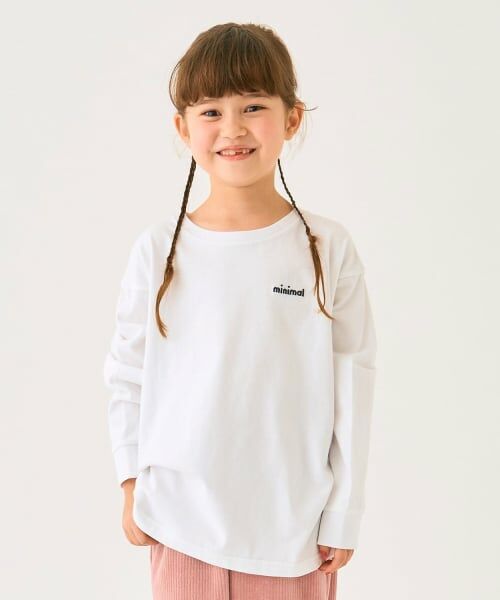 minimal / ミニマル Tシャツ | ワンポイント天竺ロングＴシャツ（オフ ホワイト）