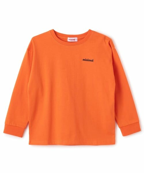minimal / ミニマル Tシャツ | ワンポイント天竺ロングＴシャツ（オレンジ）