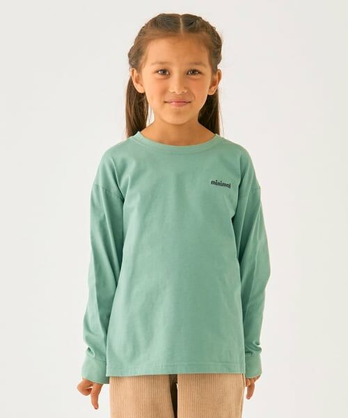 minimal / ミニマル Tシャツ | ワンポイント天竺ロングＴシャツ（カーキ）