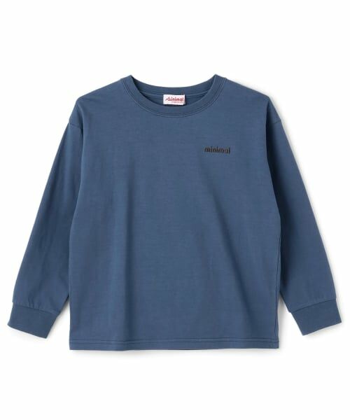 minimal / ミニマル Tシャツ | ワンポイント天竺ロングＴシャツ（ブルー）