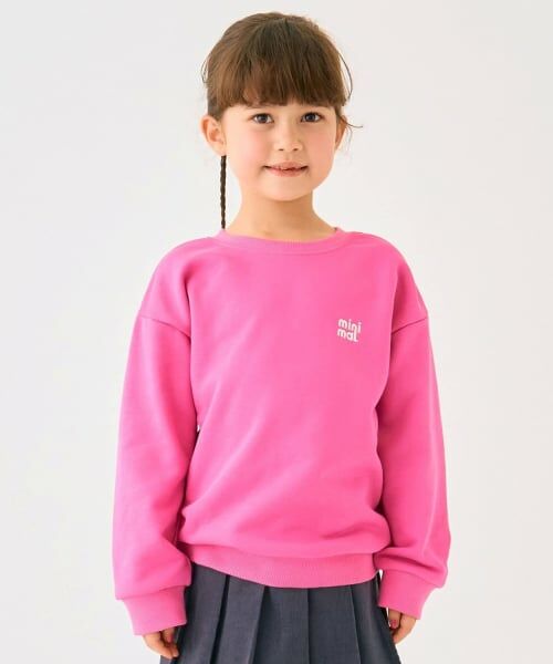 minimal / ミニマル スウェット | ワンポイント裏毛プルオーバー（ピンク）