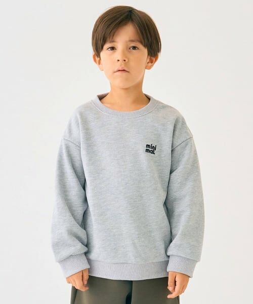 minimal / ミニマル スウェット | ワンポイント裏毛プルオーバー（トップ グレー）