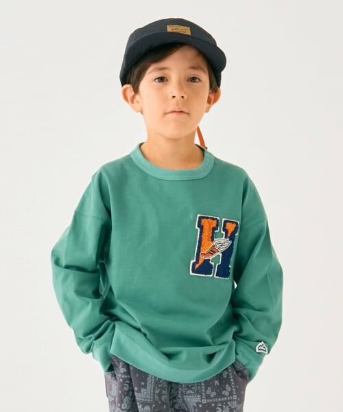 minimal / ミニマル Tシャツ | ヘビー天竺レタードロングＴシャツ（薄カーキ）