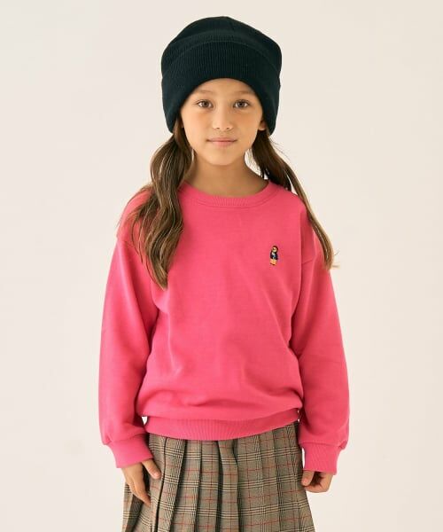 minimal / ミニマル スウェット | クマ刺しゅう 裏毛トレーナー（ピンク）