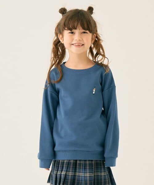 minimal / ミニマル スウェット | クマ刺しゅう 裏毛トレーナー（ブルー）