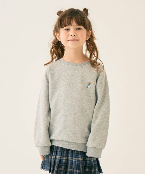 minimal / ミニマル スウェット | クマ刺しゅう 裏毛トレーナー（グレー）