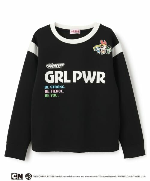 minimal / ミニマル Tシャツ | 【防汚加工】【パワーパフ ガールズ】ポンチロゴクルー（黒）